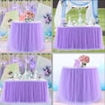 thumbnail image 5 of Falda de mesa de tul para mesas rectangulares o redondas Falda de mesa de tutú Mantel con volantes blancos para bodas Despedida de soltera Bautismo Fiesta de cumpleaños Bautizo, 5 of 5