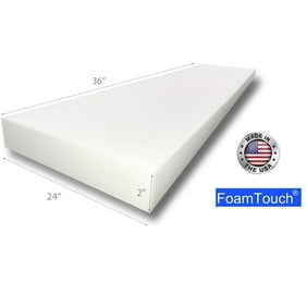 FoamTouch Upholstery Foam Cushion High Density 2'' Height x 24'' Width x 36'' Length
