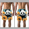 thumbnail image 3 of luoweisi Men's Beach Shorts Quick Dry Swim Trunks with Mesh Lining Panda Sunflower 2XL, 3 of 5