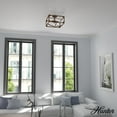 thumbnail image 3 of Hunter - Highland Hill 4-light Textured Rust, Large Flush Mount Light, Dimmable, Formal Style, Square Shaped, for Bedrooms, Dining, Living Rooms - 19984, 3 of 7