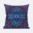 thumbnail image 5 of Amrita Sen Designs CAPL1014FSDS-BL-16x16 16 x 16 in. Floral Paisley Suede Blown & Closed Pillow - Grey, Red & Blue, 5 of 5