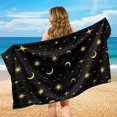 thumbnail image 4 of Kuiaobaty Universal Towel Automotive Seat Covers Sun Moon Star Print Towel Bucket Seat Covers for SUV Truck Sedan Multi-Purpose Absorbent Athletic Towels for Car Seats, 4 of 7