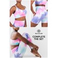 thumbnail image 3 of MAXXIM Womens Tie Dye Sports Bra Seamless Removable Pads For Gym Workouts, Yoga, Running, Exercise Purple Sunset Small, 3 of 5