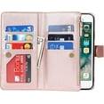 thumbnail image 5 of iPhone 8 Plus Wallet Case for Women,iPhone 7 Plus Phone Case Wallet with Credit Card Holder,iPhone 8 Plus Crossbody Case with Strap Shoulder Lanyard,Zipper Pocket PU Leather Cases,5.5" RoseGold, 5 of 18