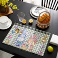 thumbnail image 3 of Bunny Gnomes Easter Placemats Set of 6, Eggs Sage Green Checkered Farmhouse Placemats for Dining Table, Place Mats for Kitchen Tabletop, Waterproof Wipeable Dining Table Mats Set, 3 of 9