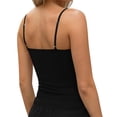 thumbnail image 3 of BRGZLK Women's Summer Solid Color Sleeveless Knitted Ribbed Spaghetti Strap Fashion Casual Tank Top Basic Solid Camisole Baselayer Tees, 3 of 4