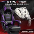 thumbnail image 4 of LUCKRACING Gaming Chair with Footrest, Big and Tall Game Chair 350lb Racing Style Computer Chair, Ergonomic Executive Office Chair High Back with Lumbar Support and Recliner, Purple, 4 of 7