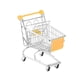 thumbnail image 4 of Mini carrito de compras de metal, modelo decorativo, regalo, juego de rol multiusos, comida, juguete amarillo, 4 of 9