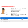 thumbnail image 2 of Oil Filter Kit - Compatible with 2013 - 2020 Buick Encore LUV 2014 2015 2016 2017 2018 2019, 2 of 2