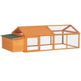 thumbnail image 1 of Pawhut Chicken Run Large Chicken Coop with Nesting Box, Orange, 1 of 10