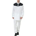 thumbnail image 4 of Edvintorg 2 Piece Outfits for Men 2025 Men's Muslim Robe Set Arab Middle Robe Pattern Embroidery Slim Fit Medium Long Sleeve Standing Neck Top And Pants Robe Set White XXL, 4 of 7