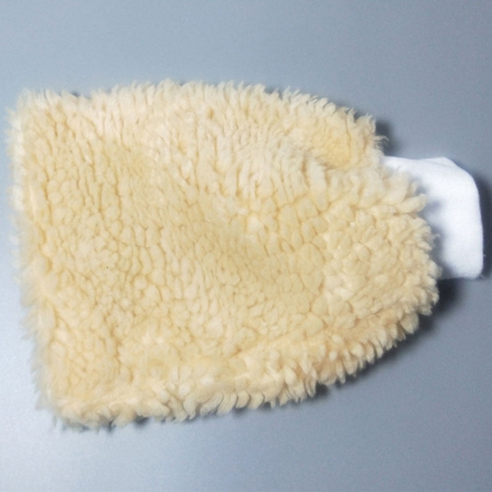 Synthetic Lambs Wool Car Wash Mitt Thick Plush Reversible Anti-slip Car Wash Gloves
