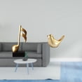 thumbnail image 2 of Figura Decorativa De Resina Con Forma De Nota Musical Y Pájaro Dorado. Adorno Moderno Para Mesa, Chimenea, Oficina, Repisa, Sala De Estar O Como Regalo De Inauguración., 2 of 8