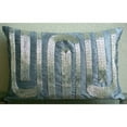 thumbnail image 3 of The HomeCentric Dull Blue Lumbar Pillow Cover, Beaded Sparkly Glitter Pillows Cover, Pack of 2, 12"x16" (30x40 cm) Lumbar Pillow Cover, Rectangle Silk Lumbar Pillow Cover, Geometric - Silver Turns, 3 of 3