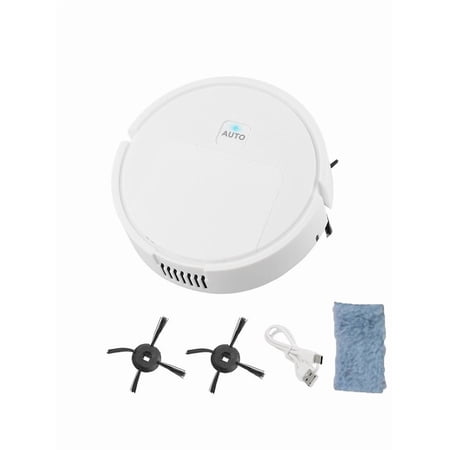 3-in-1 Smart Robot Vacuum Cleaner with Sweeping and Mopping Functions, Slim Design with Smart Navigation, Automatic heduling, for Home Bedroom Living Room Hard Floor, White(White)