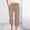 Khaki, variant on BLTIBY Womens Plus Size Pants Striped Printed Spring Summer Straight Leg High Waist Drawstring Seven Point Trousers with Pockets Fashion Casual Lightweight Khaki 4XL