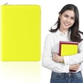 thumbnail image 2 of Solivara A5 PU Leather Zipper Notebook 26x19.5cm 200 Pages Lined Document Organizer(Yellow,10.24*7.68in), 2 of 6