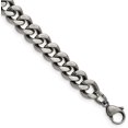 thumbnail image 2 of Chisel Stainless Steel Oxidized 9.5mm Curb Chain - 9" Bracelet, 2 of 5