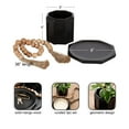 thumbnail image 6 of Kate and Laurel Anaya Wooden Three-Piece Decor Accent Set, Black and Light Natural Wood, Set of 3, Modern Tabletop Decor Set including a Planter Pot, an Accent Tray, and a Beaded Rope, 6 of 10
