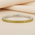 thumbnail image 2 of Citrine Tennis Bracelet for woman 925 Silver Handmade Link Jewelry, Yellow Gemstone Cuff Bracelet, November Gemstone Bracelet, Gift for Her, 2 of 7