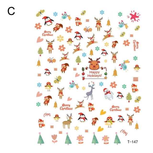 Puntoco Navidad Nail Sticker 3D Adhesivo impermeable Nail Sticker Christmas Series Puntoco Puntoco-1141