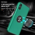 thumbnail image 3 of Case for Xiaomi Redmi 9A, Dual Layer Hard Military Phone Case with 360 Degree Ring Stand Silicone Bumper (Camera Protection) Magnetic Car Holder Protective Phone Cover Protector - Green, 3 of 15