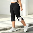 thumbnail image 6 of Guluxicc Women's Cropped Pants Plus Size Elastic High Waisted Capris for Everyday Gym Workout, 6 of 7