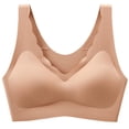 thumbnail image 2 of Bra for Women, Xunlbb Plus Size Women Comfort Beautiful Back Seamless Seamless Bras Wireless Push UpT-shirt Bras Bralettes Thin Soft Everyday Bra(Beige,XL), 2 of 6