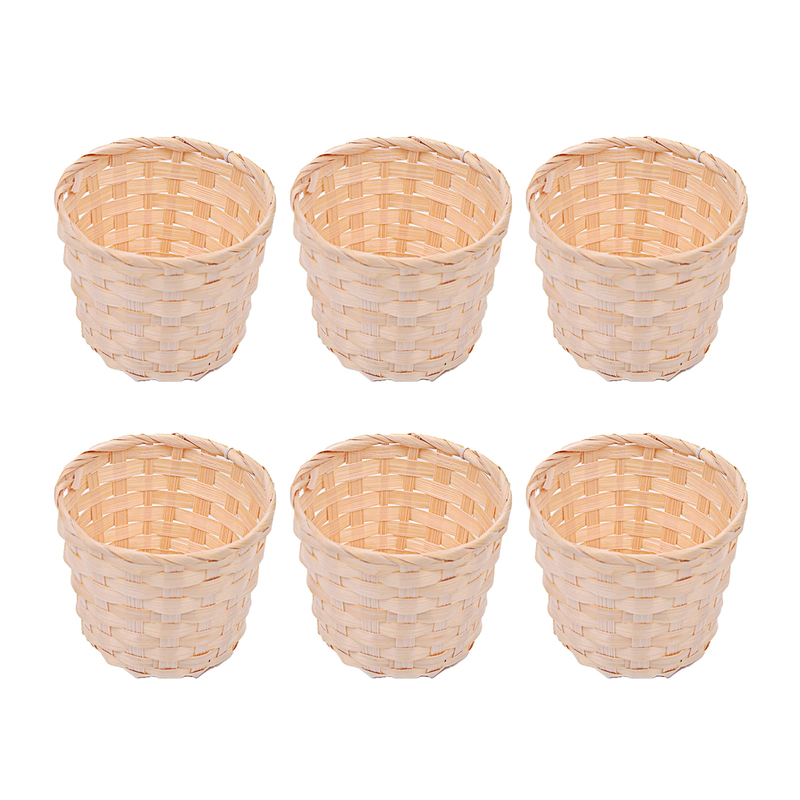 Beige Miniature Straw Baskets Wedding Favors Mini Weave Baskets 24 Pack 