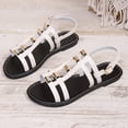 thumbnail image 4 of YgkuHd Women's Casual Flat Loafers Patent Leather Upper Gold-Outlined Croc Embossing Slip-On Style Chunky Sole Comfort White,8.5, 4 of 8