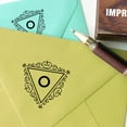 thumbnail image 3 of Printtoo Triangle Swirl Border Letter O Inital Uppercase Monogram Wood Mounted Rubber Stamp, 3 of 6