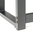 thumbnail image 6 of Computer Desk with Glass Top, Mental Frame Writing Desk for Home Office, Living Room, Black, 6 of 9