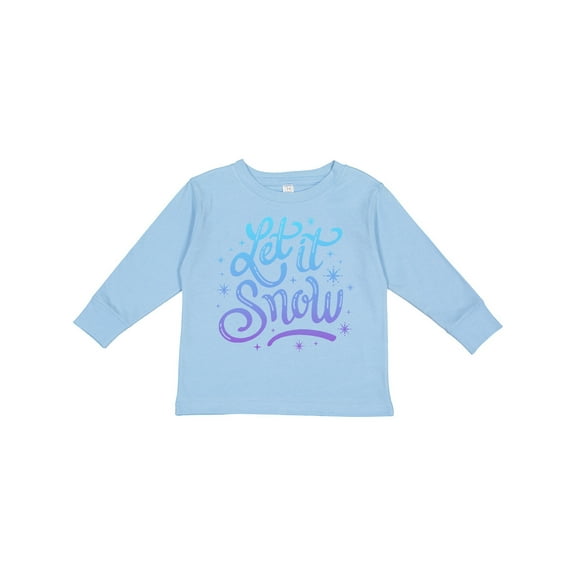 Inktastic Winter Let It Snow Lettering in Blue with Snowflakes Boys or Girls Long Sleeve Toddler T-Shirt