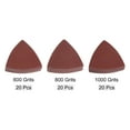 thumbnail image 3 of Uxcell 60 Packs 600/800/1000 Grits 80mm Aluminum Oxide Triangular Sandpaper Sanding Pads, 3 of 6