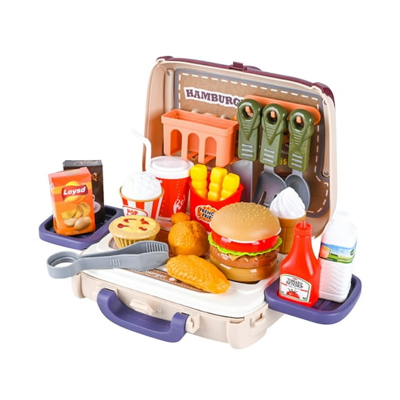 Lolmot Play Kitchen Storage Childrens Simulation Kitchen Tableware Set Dressing Tools Supermarket Play House Handbag Toy