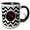 Black/White, variant on 3drose, Black and White Chevron Monogram Red Initial N, 11oz Two-tone Red Mug