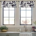 thumbnail image 3 of LALILO Kitchen Curtain Valance Watercolor Black Rod Pocket Window Curtain 52"x 18" Set of 2, 3 of 7