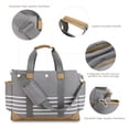 thumbnail image 2 of SPEKSEE Large Capacity Canvas Mommy Bag - Multi-functional Waterproof Maternity Tote with Shoulder Strap & Stroller Hanging Feature, 2 of 6