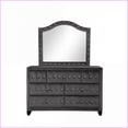 thumbnail image 3 of Dressers Modern 7-Drawer Crystal Tufted Velvet Dresser | Gray | Wood Blend, 3 of 5