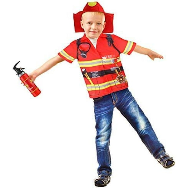 Bliver til boliger Procent DanceeMangoo Kids Fireman Costume Role Play Firefighter Pretend Costume  Dress Up Set with Fireman Accessories for 4-7 Years Old Boys Girls -  Walmart.com