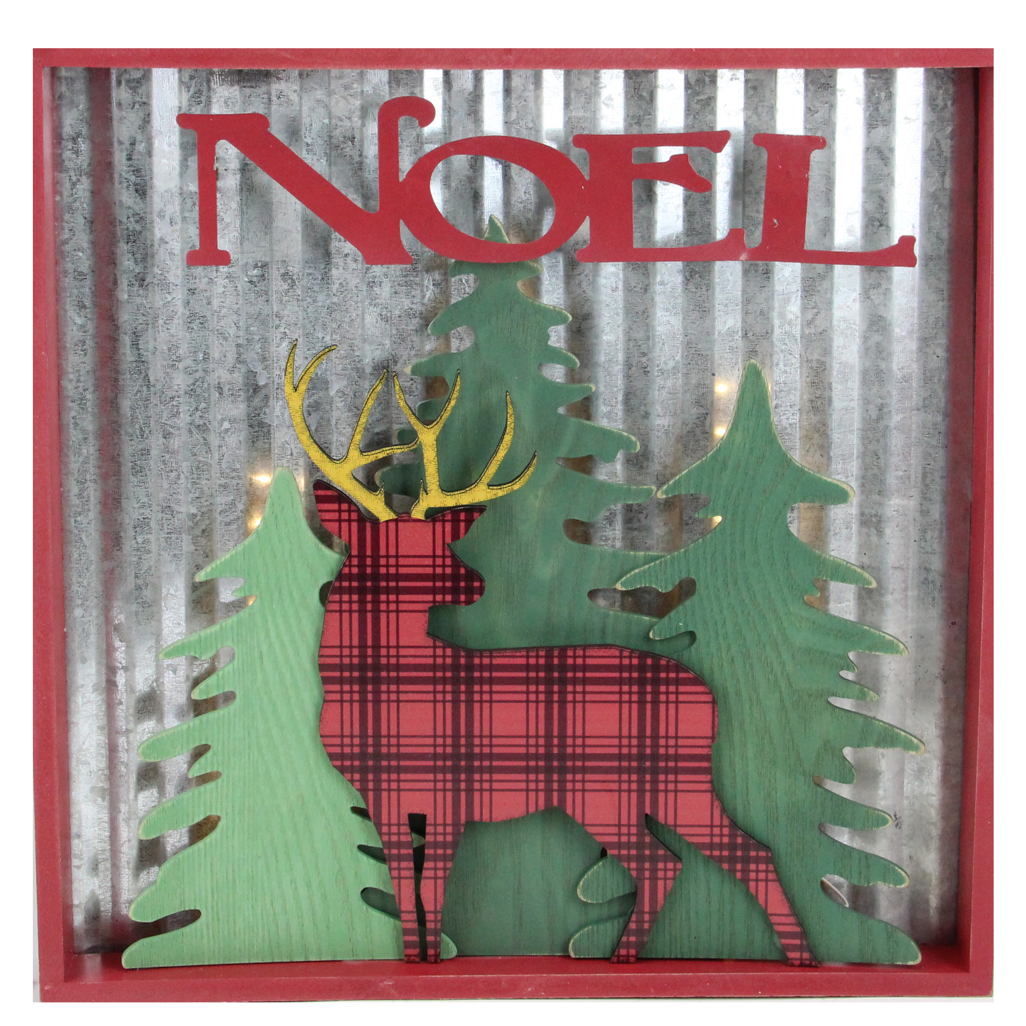 13.75&quot; Lighted Reindeer &quot;Noel&quot; Christmas Wall Decoration | Walmart Canada