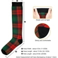 thumbnail image 3 of FREEAMG High Elasticity Compression Socks, High Knee Socks Adult Universal Leisure Relieve Fatigue,Red and Green Grid Travel Daily with Running (1 Pair), 3 of 7