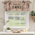 thumbnail image 2 of Sweet Home Curtain Valances for Windows, Kitchen Valance Window Treatments Panel 2 Pack, Western Stars Bird Houses Brown Wooden Grain Rod Pocket Short Curtains for Bathroom Bedroom 42 x 12 Inch, 2 of 8