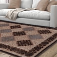thumbnail image 6 of Modern Polyester and Cotton Diamond Geometric Indoor Area Rug - 5' x 8', Sand-Olive Green, 6 of 8