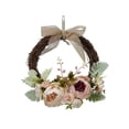 thumbnail image 2 of Advancent Guirnalda de puerta, guirnalda de flores artificiales de ratán, colgante de plantas, accesorios de fotografía, círculo, fiesta de Decoración del hogar  color champán diámetro 26 cm, 2 of 6