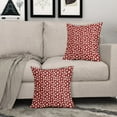 thumbnail image 3 of Red Cream Dots Pillow Covers 18x18 Set of 2 Boho Design Polka Dot Throw Pillows Modern Trendy Print Outdoor Decorative Pillowcase Square Linen Cushion Cases Decor for Sofa Couch Bed, 3 of 6