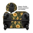 thumbnail image 2 of JUNZAN Black Ink Green Plaid Sunflower Print Washable Luggage Cover - Fashion Suitcase Protector Fits 18-32 Inch Luggage (without luggage), 2 of 5