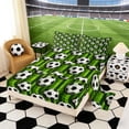 thumbnail image 2 of Erosebridal Green Grass Soccer Queen Sheet Sets, Sport Bed Set for Boys and Girls, 4pcs, 1 Flat Sheet, 1 Fitted Sheet and 2 Pillowcases, 2 of 6