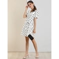 thumbnail image 3 of Vestido Allegra K con Estampado de lunares Manga Corta Blanco M, 3 of 6