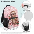 thumbnail image 7 of Jeiento 4-Piece Kids Backpack Set Water-Resistant Polyester Strawberry Sloth Backpack for Boys Girls Elementary School, Includes Lunch Bag, Pencil Case, Bookmark, 7 of 7